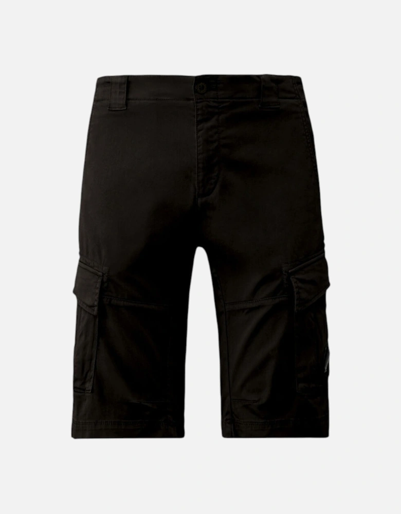Stretch Sateen Cargo Short - Black