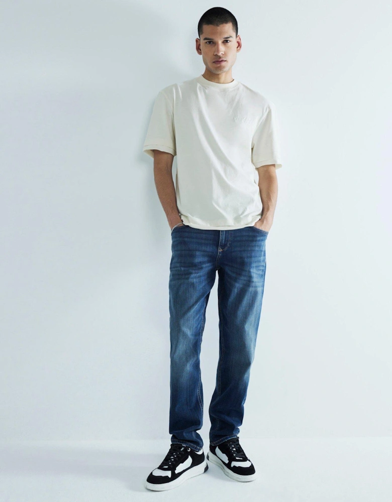 Double Layer Raw Hem T-Shirt - Cream