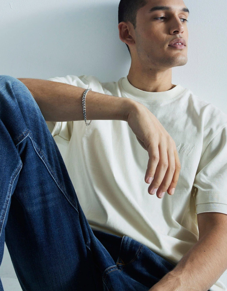 Double Layer Raw Hem T-Shirt - Cream