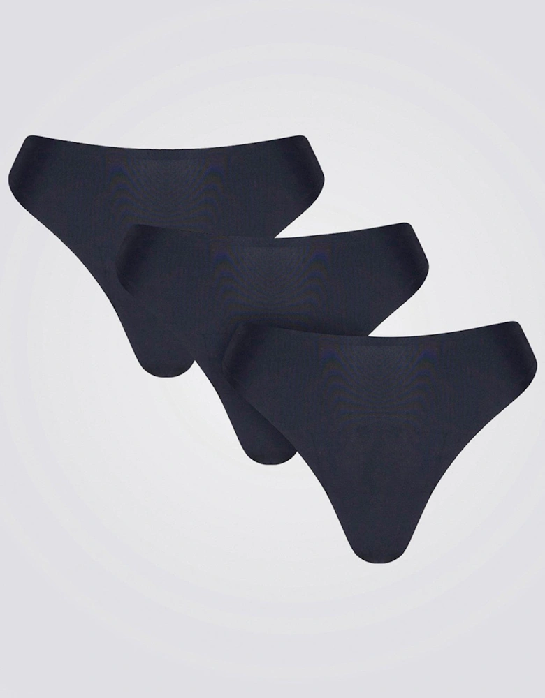 Bonded 3 Pack Thongs - Black