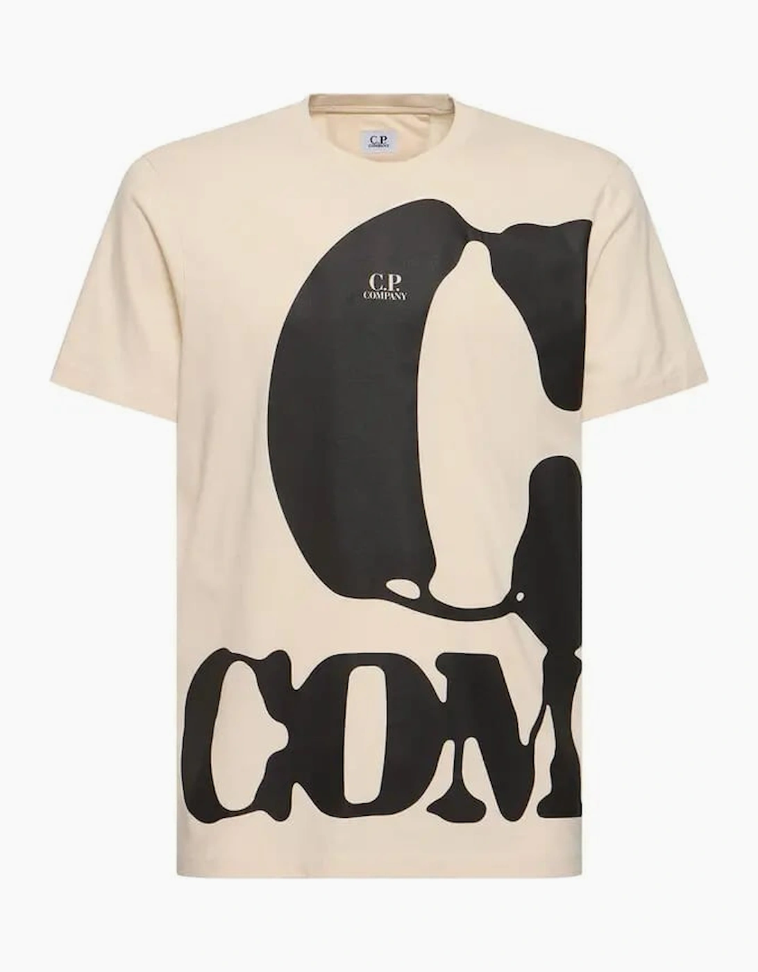 Cp Company Men's Tan Wrap Logo T-Shirt - Pistachio Shell  42 Extra Large