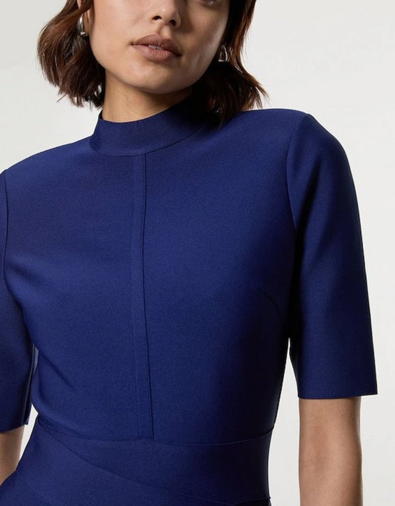 Figure Form Bandage Asymmetric Knit Midi Dress