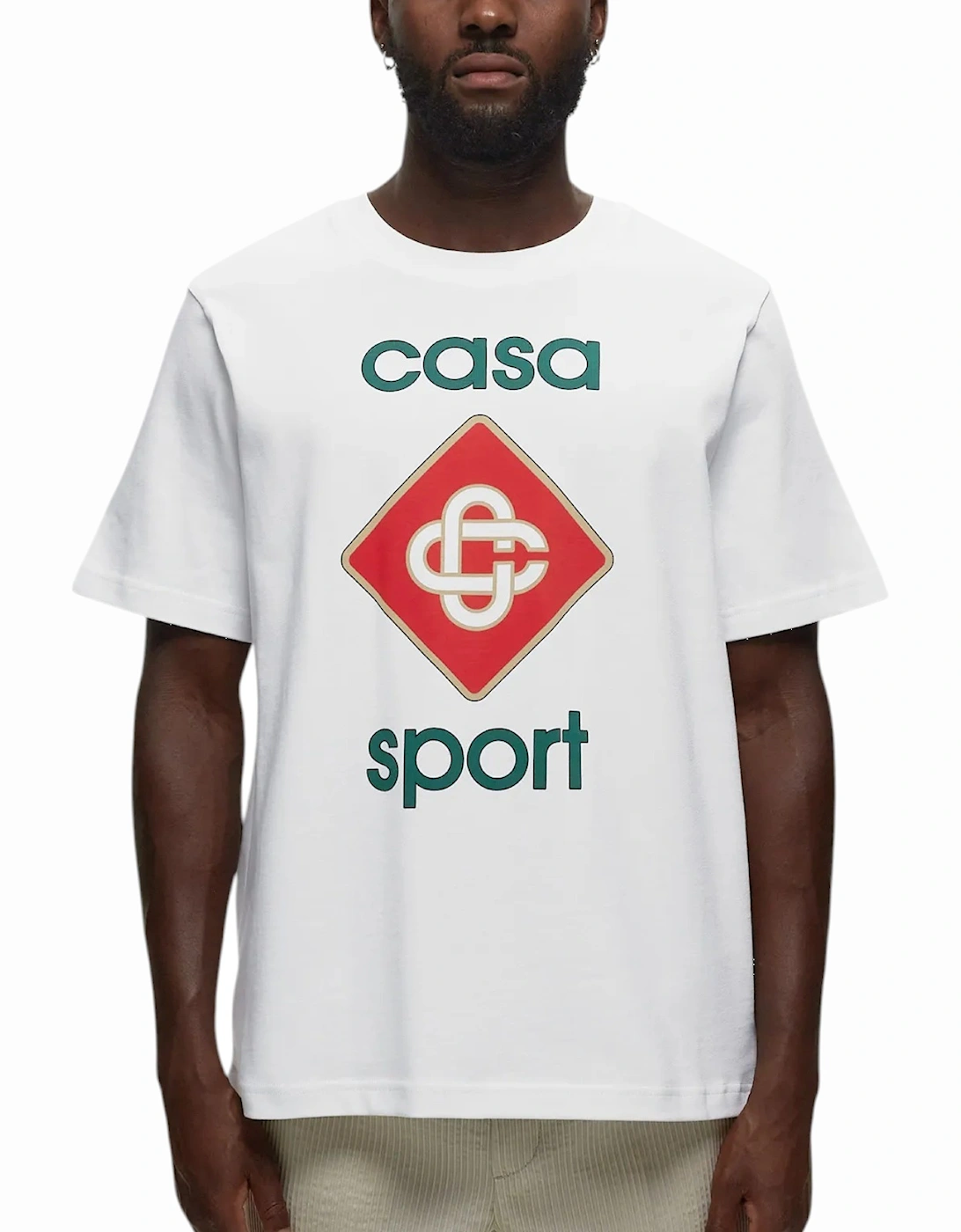 Men T Shirt Casa Sports Logo Printed Short Sleeve Crew Neck Summer Te