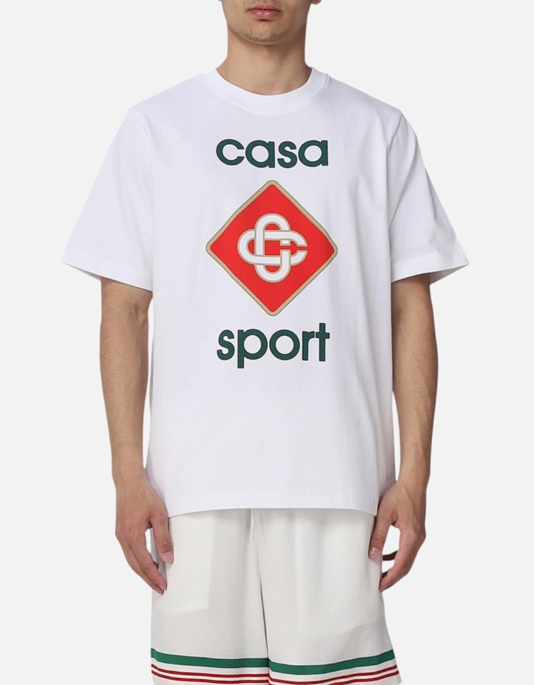 Men T Shirt Casa Sports Logo Printed Short Sleeve Crew Neck Summer Te