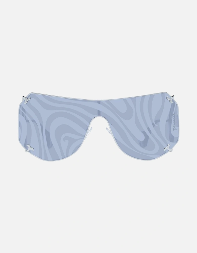 Mono Lens Metal Frame Patterned Sunglasses Women - Gray