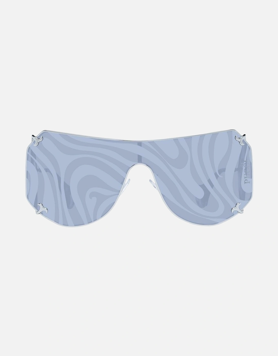 Mono Lens Metal Frame Patterned Sunglasses Women - Gray