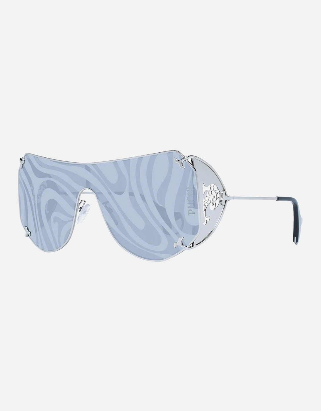 Mono Lens Metal Frame Patterned Sunglasses Women - Gray, 4 of 3