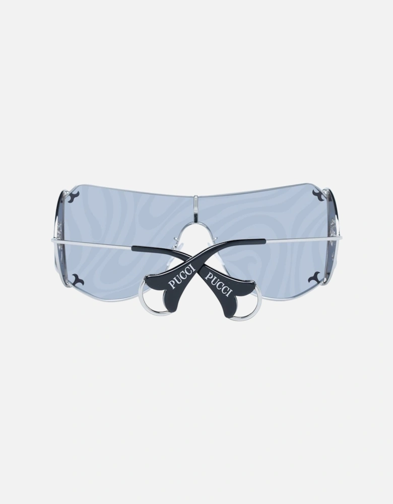 Mono Lens Metal Frame Patterned Sunglasses Women - Gray