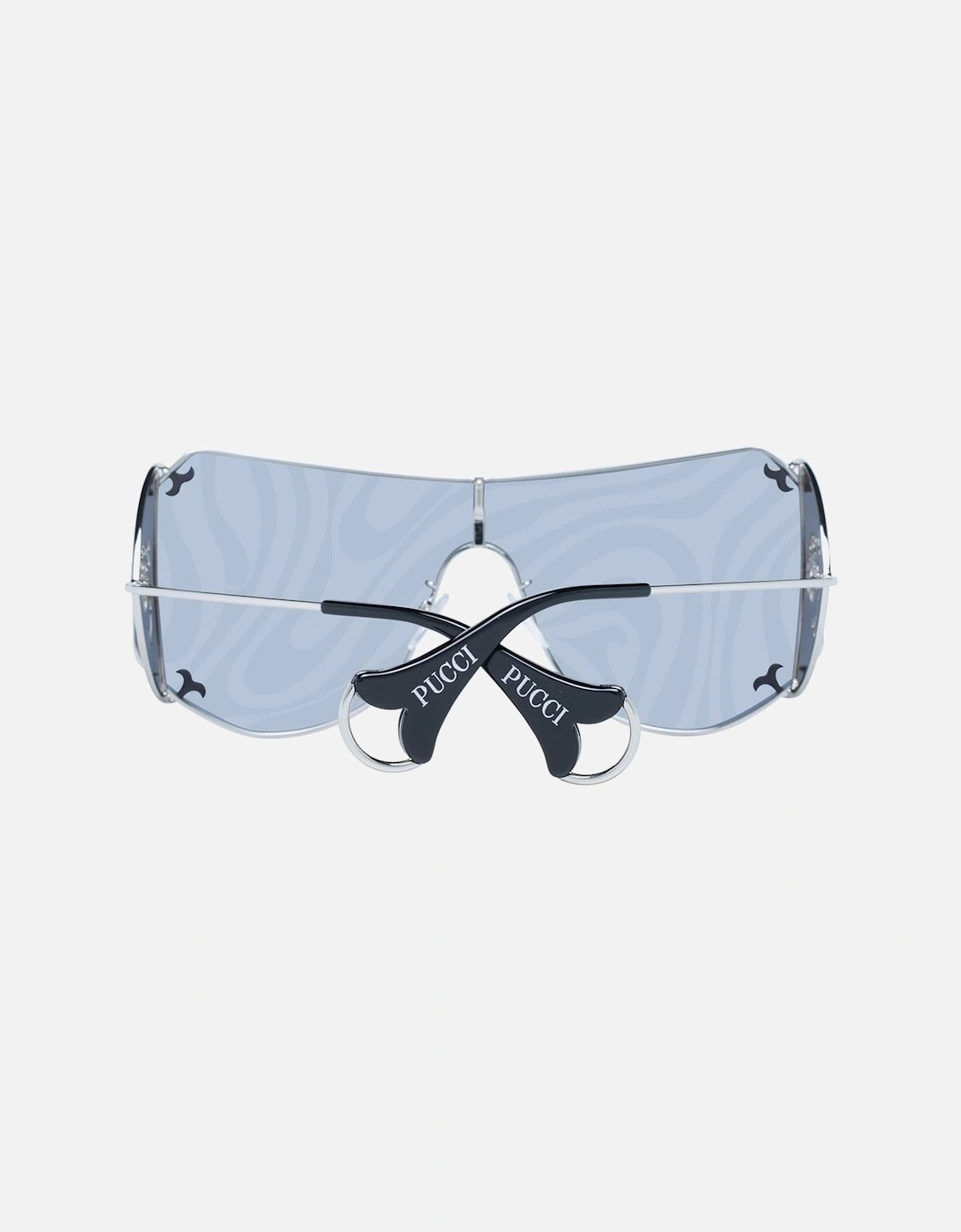 Mono Lens Metal Frame Patterned Sunglasses Women - Gray