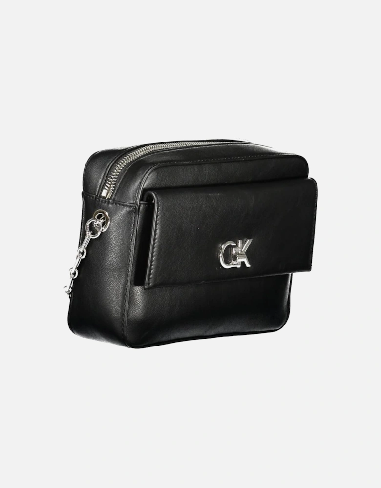 Eco-Conscious Chic Shoulder Bag with Zip Closure Women - Black
