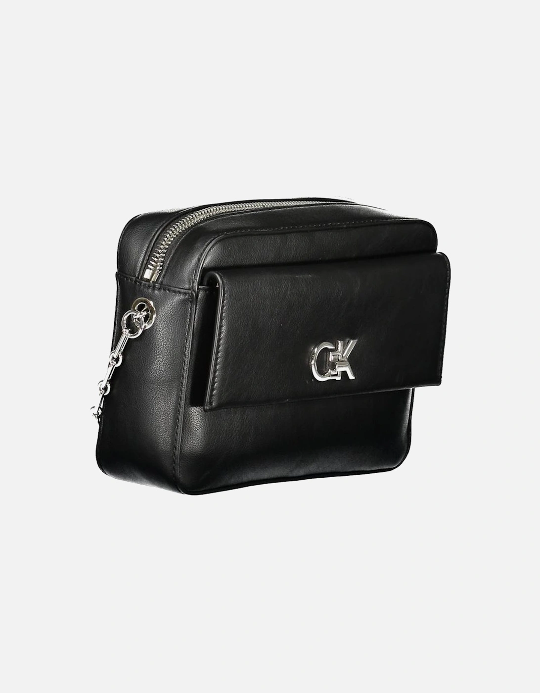 Eco-Conscious Chic Shoulder Bag with Zip Closure Women - Black