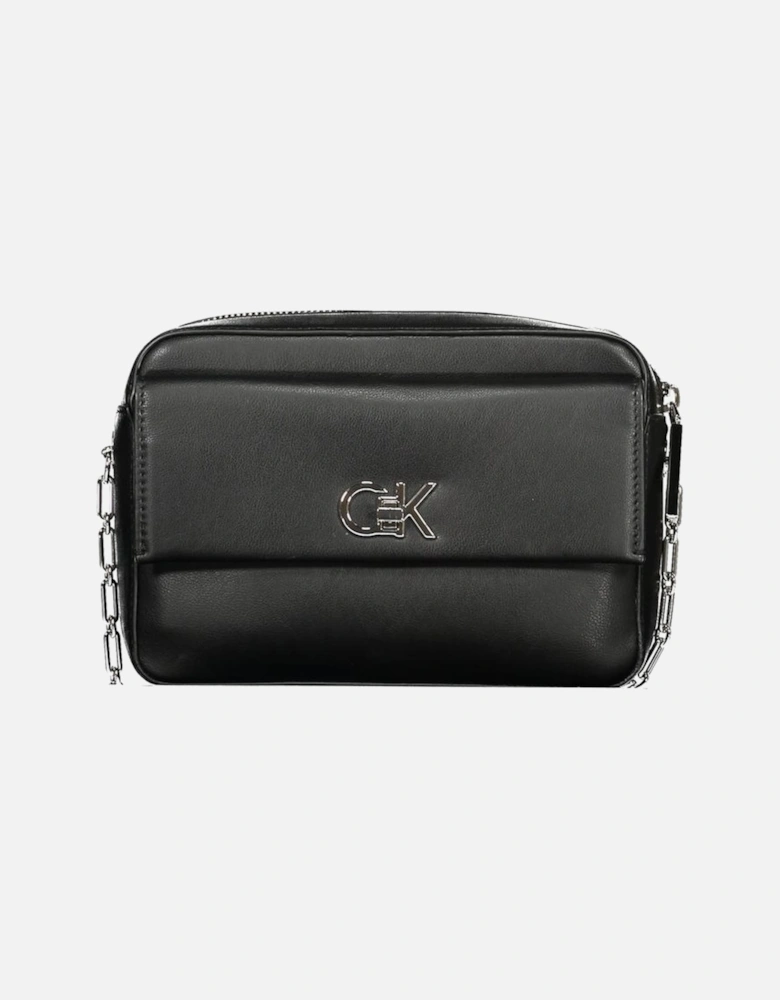 Eco-Conscious Chic Shoulder Bag with Zip Closure Women - Black