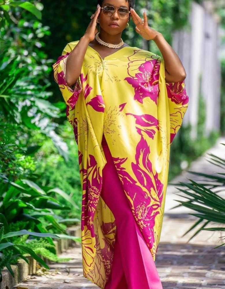 Rayon Blend Sienna Floral Maxi Kimono Dress