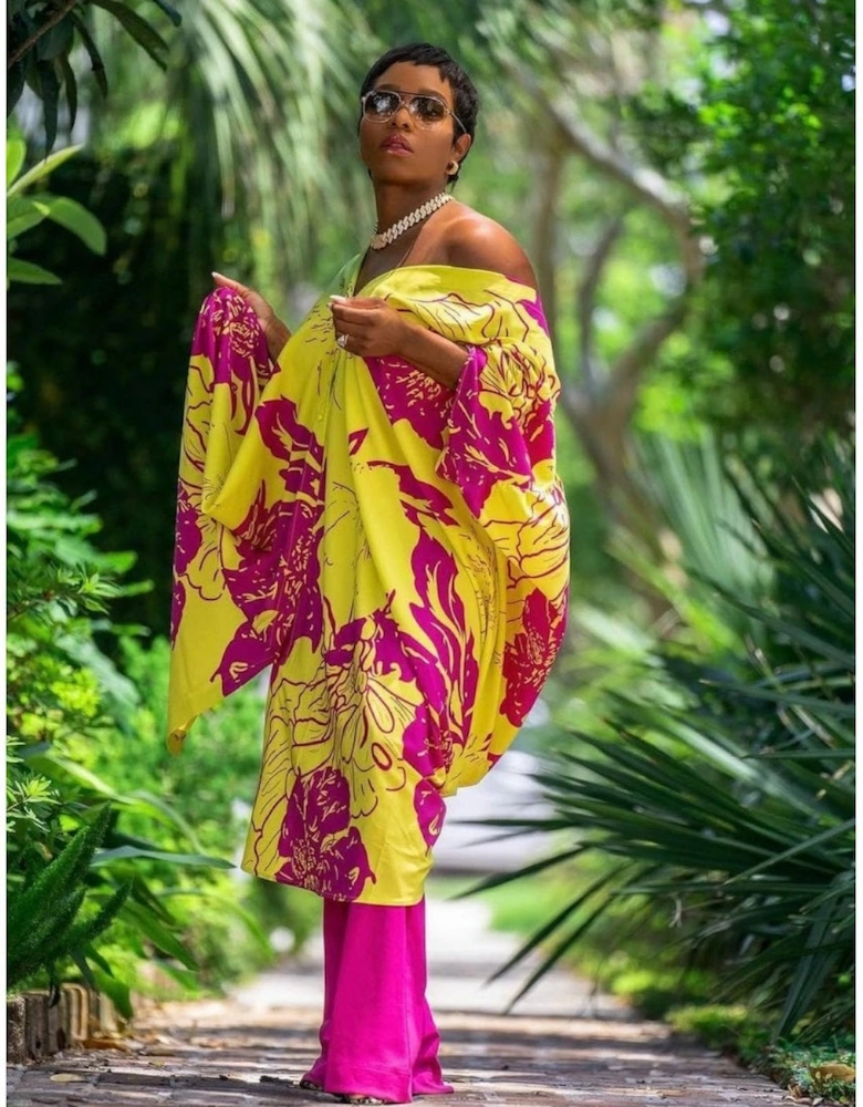 Rayon Blend Sienna Floral Maxi Kimono Dress
