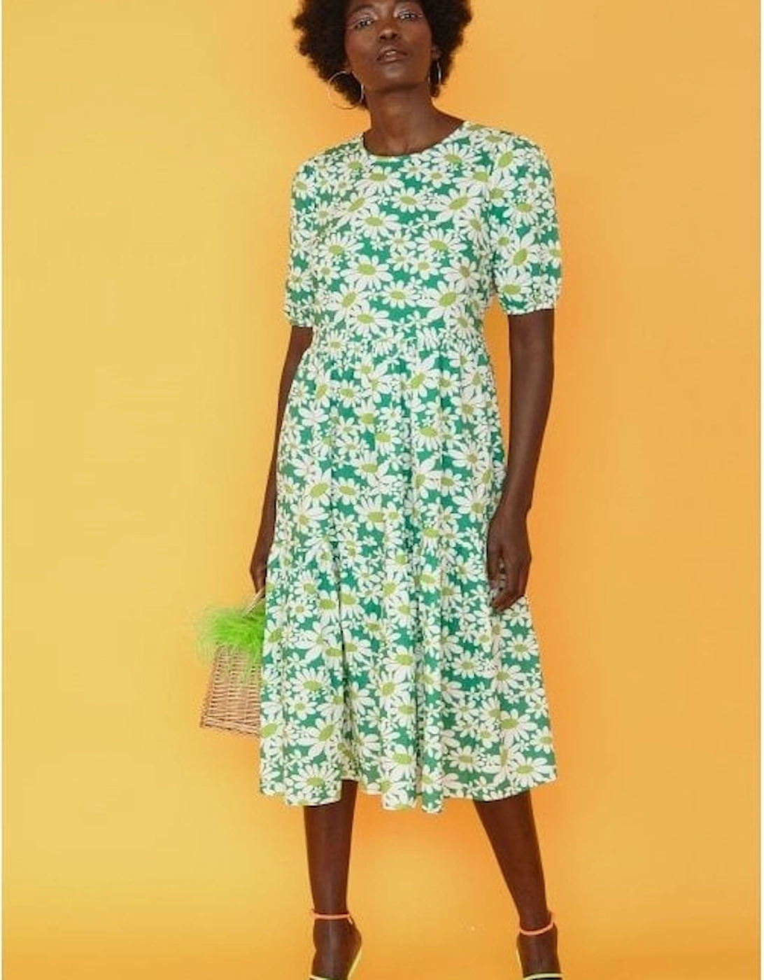 Floral High Neck Midi Dress, 2 of 1