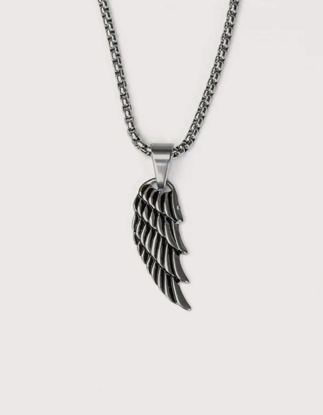Stainless Steel Wing Pendant 24", 3 of 2