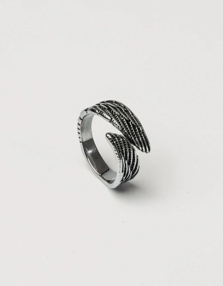 Silver Stainless Steel Wing Ring