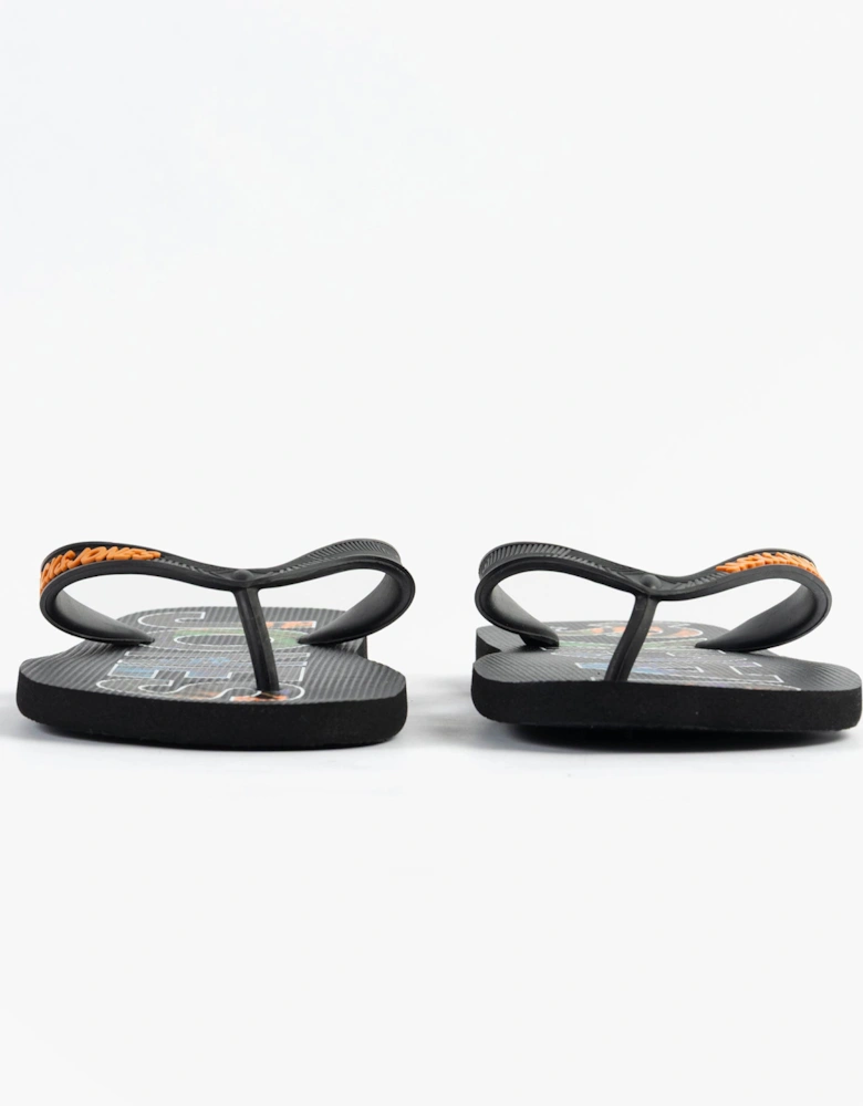 LOGO PALM PRINT Mens Sliders Anthracite