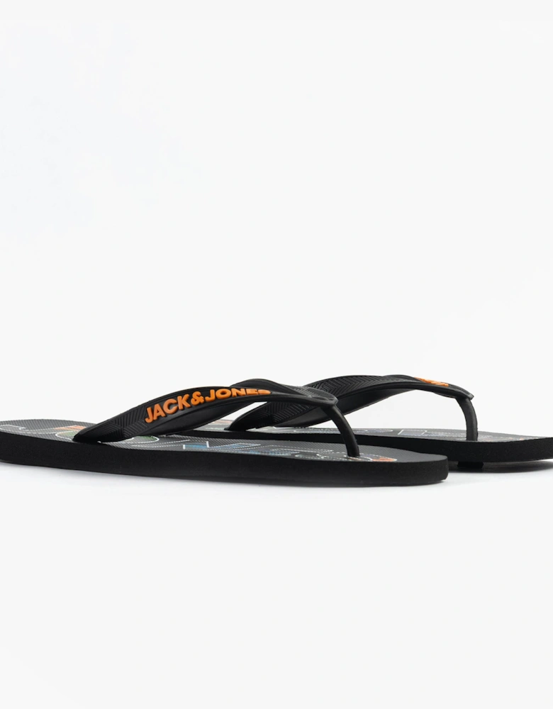 LOGO PALM PRINT Mens Sliders Anthracite