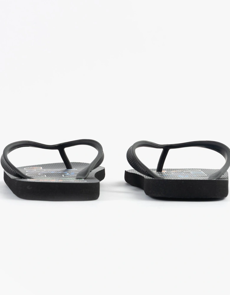 LOGO PALM PRINT Mens Sliders Anthracite