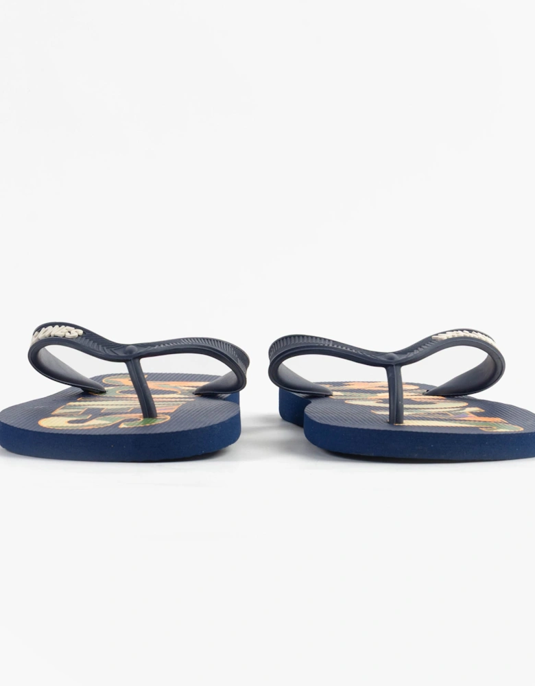LOGO PALM PRINT Mens Sliders Medieval Blue