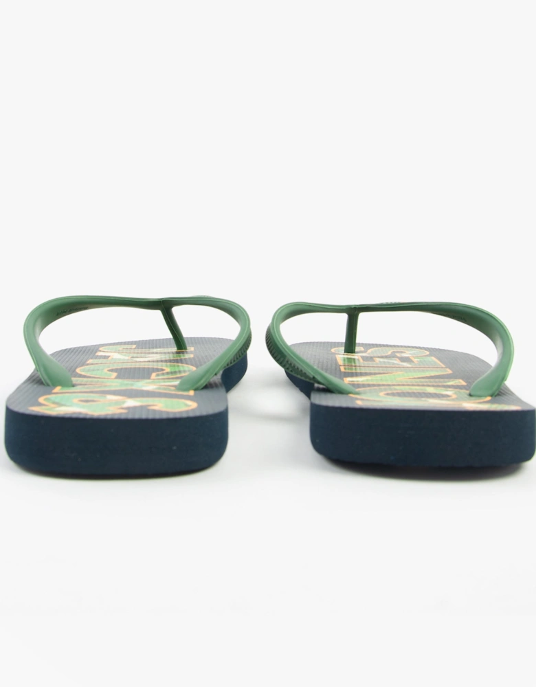 LOGO PALM PRINT Mens Sliders Navy Blazer