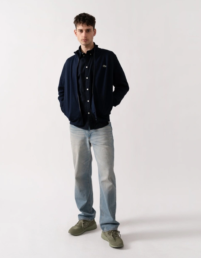 Regular Fit Brushed Fleece Mens Zippered Sweatshirt