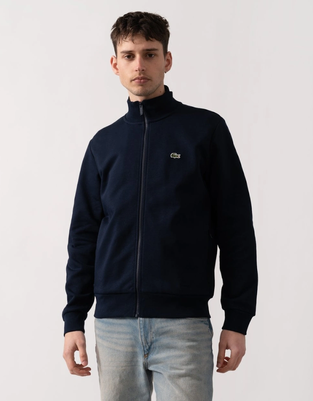Regular Fit Brushed Fleece Mens Zippered Sweatshirt, 5 of 4