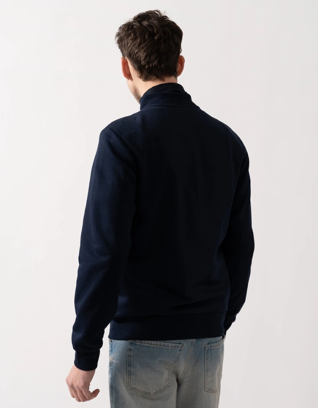 Regular Fit Brushed Fleece Mens Zippered Sweatshirt