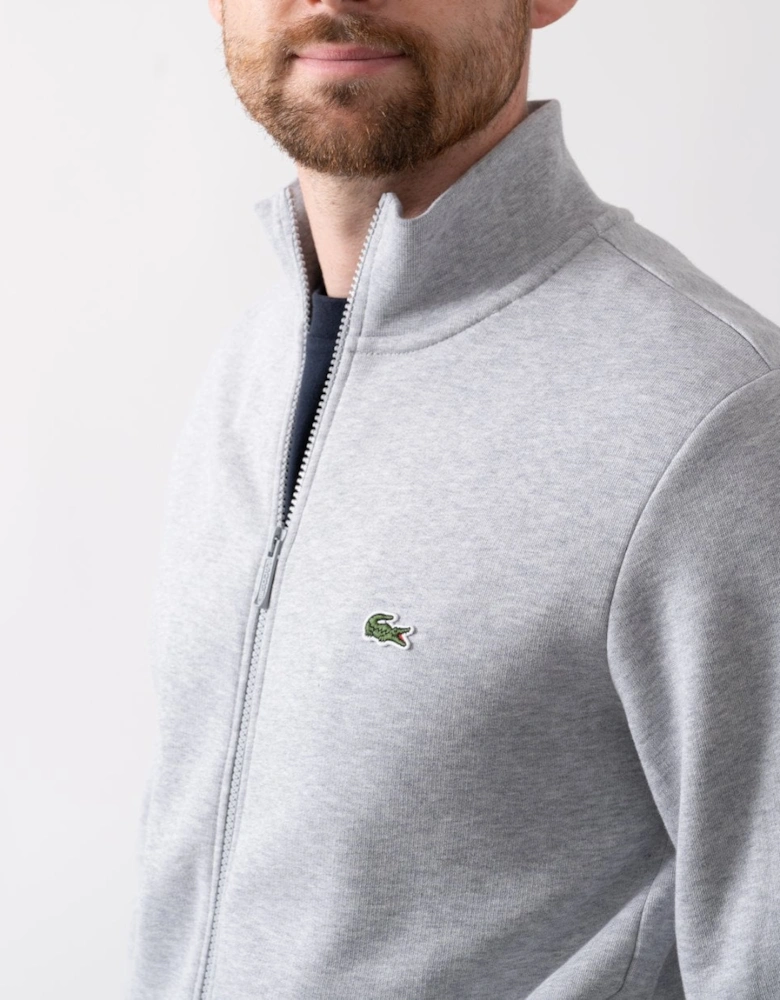 Regular Fit Brushed Fleece Mens Zippered Sweatshirt