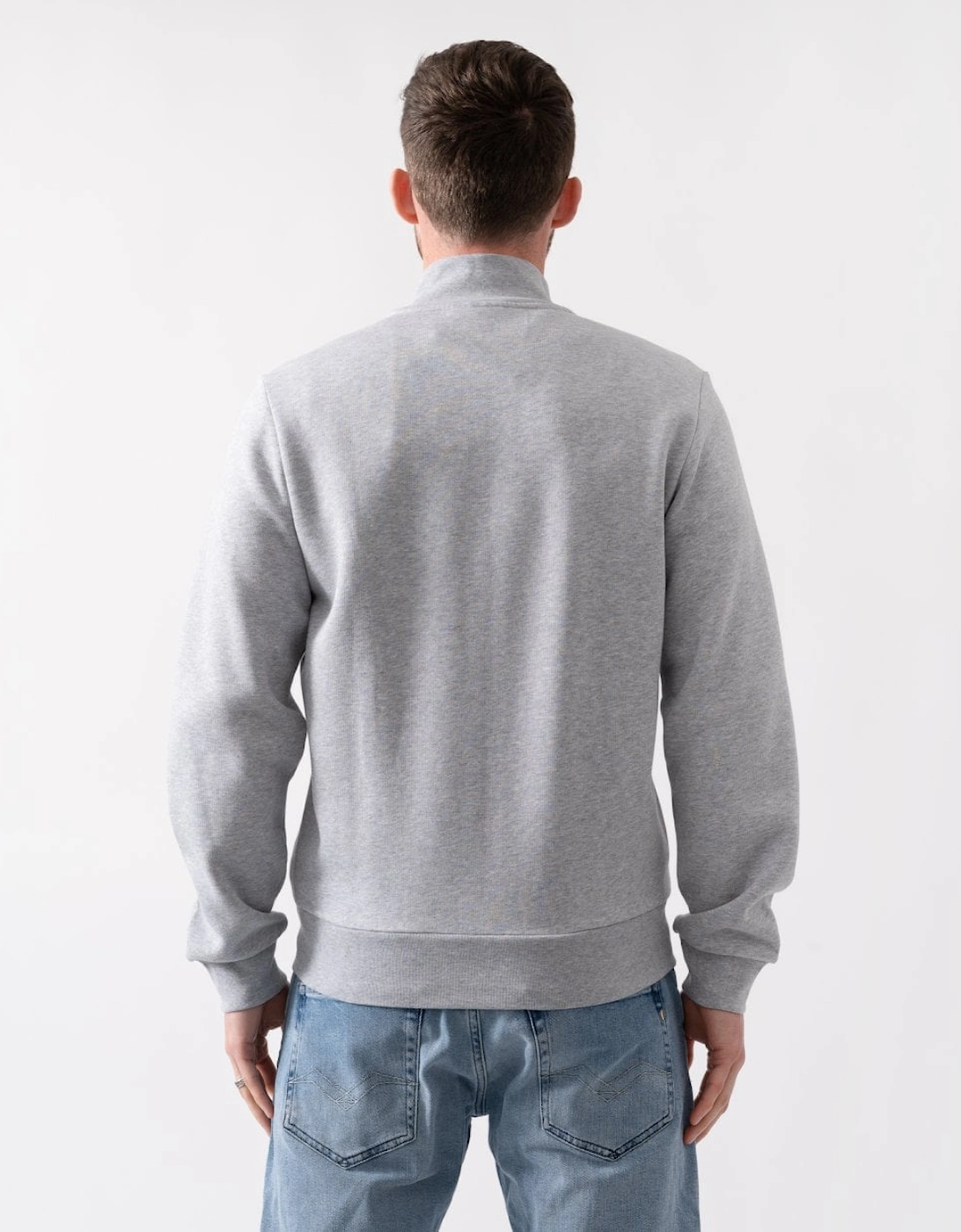 Regular Fit Brushed Fleece Mens Zippered Sweatshirt