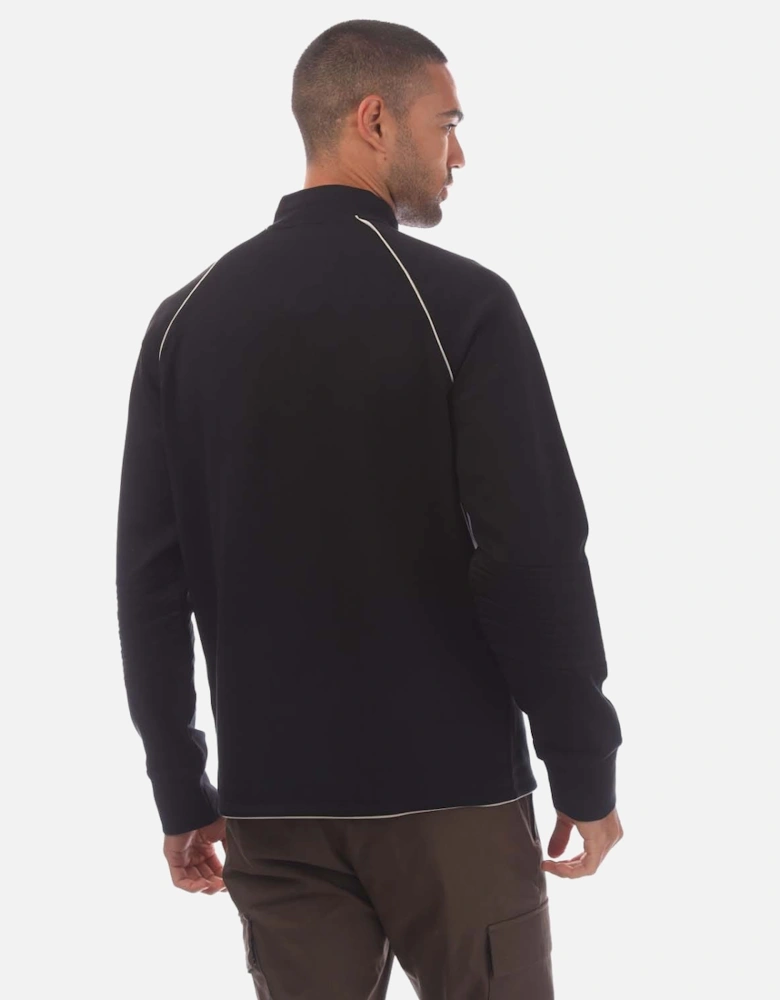 Zip-Neck Sweatshirt with Embossed Artwork