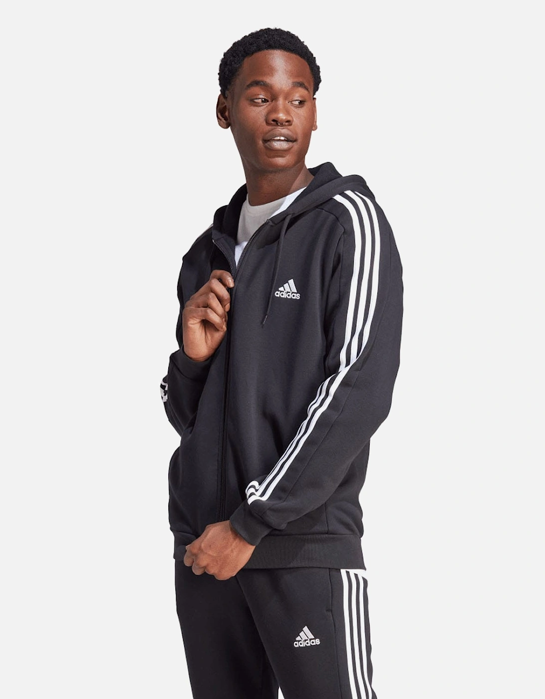 Essentials Fleece 3-Stripes Full-Zip Hoodie, 7 of 6