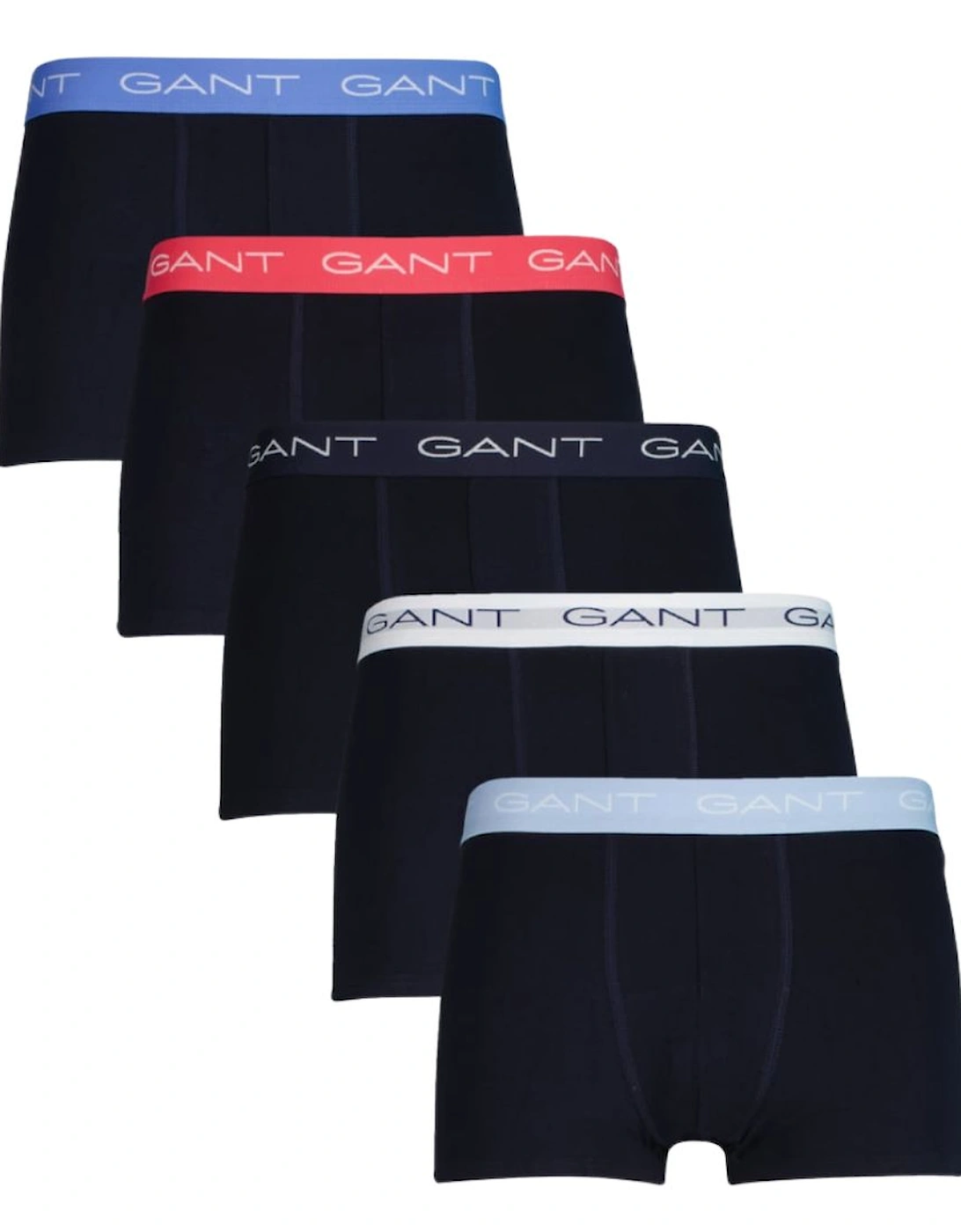 5-Pack Classic Logo Boxer Trunks, Navy w/ coral/white/blue, 4 of 3