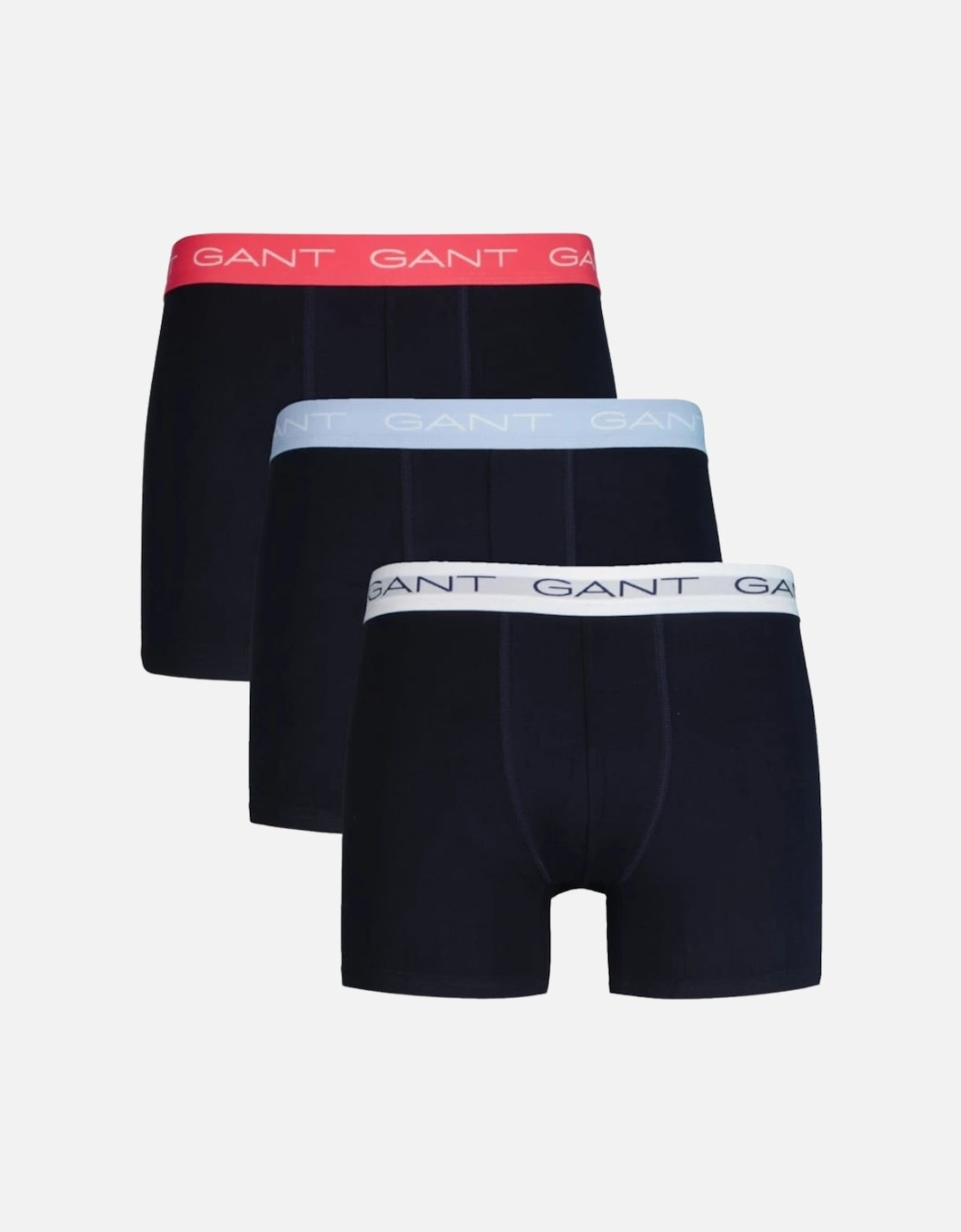 3-Pack Classic Logo Boxer Briefs, Black w/ coral/white/blue, 4 of 3