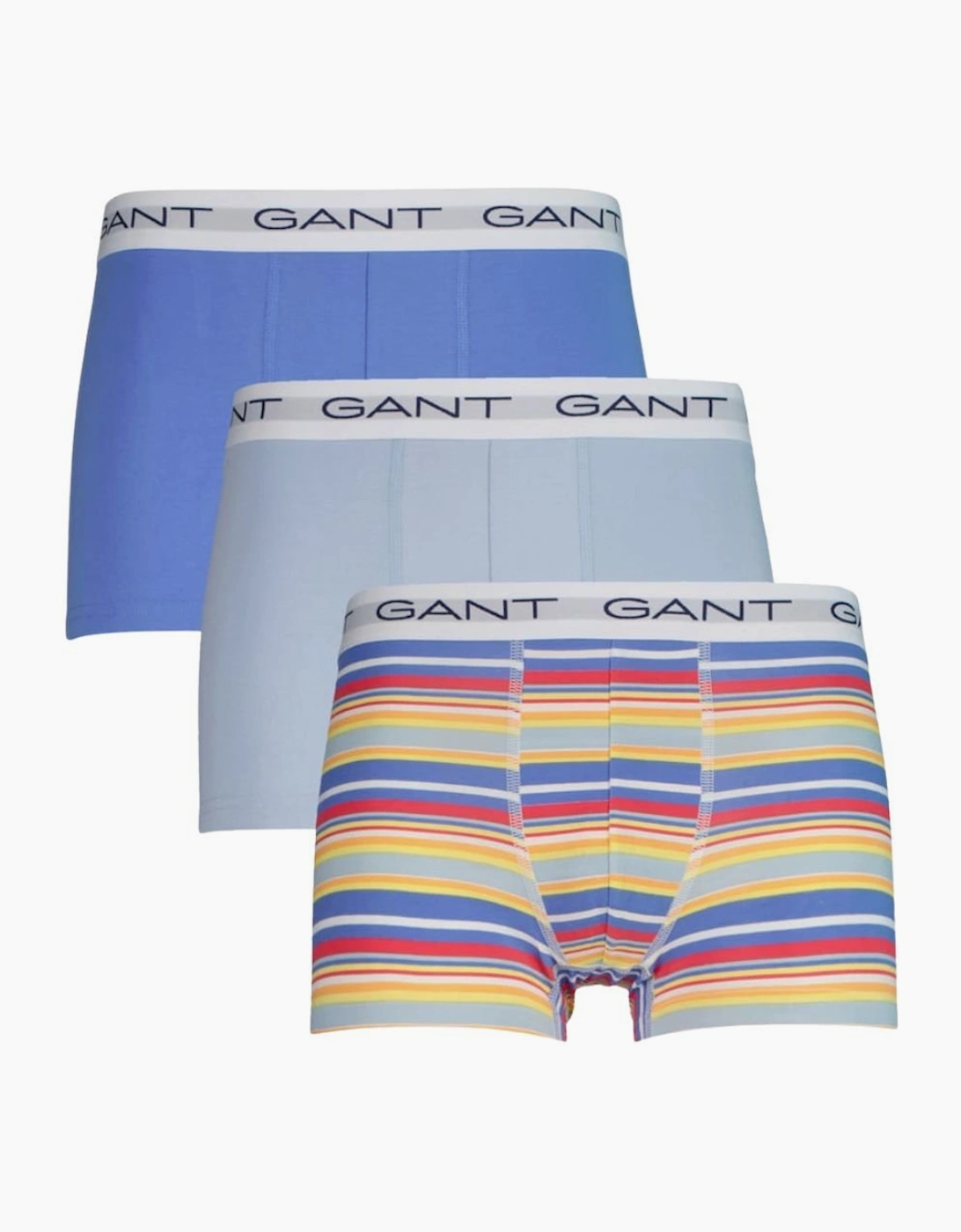 Gant Men's Blue 3-Pack Stripe Print Boxer Trunks, Perfect  39/38/32 Xxl