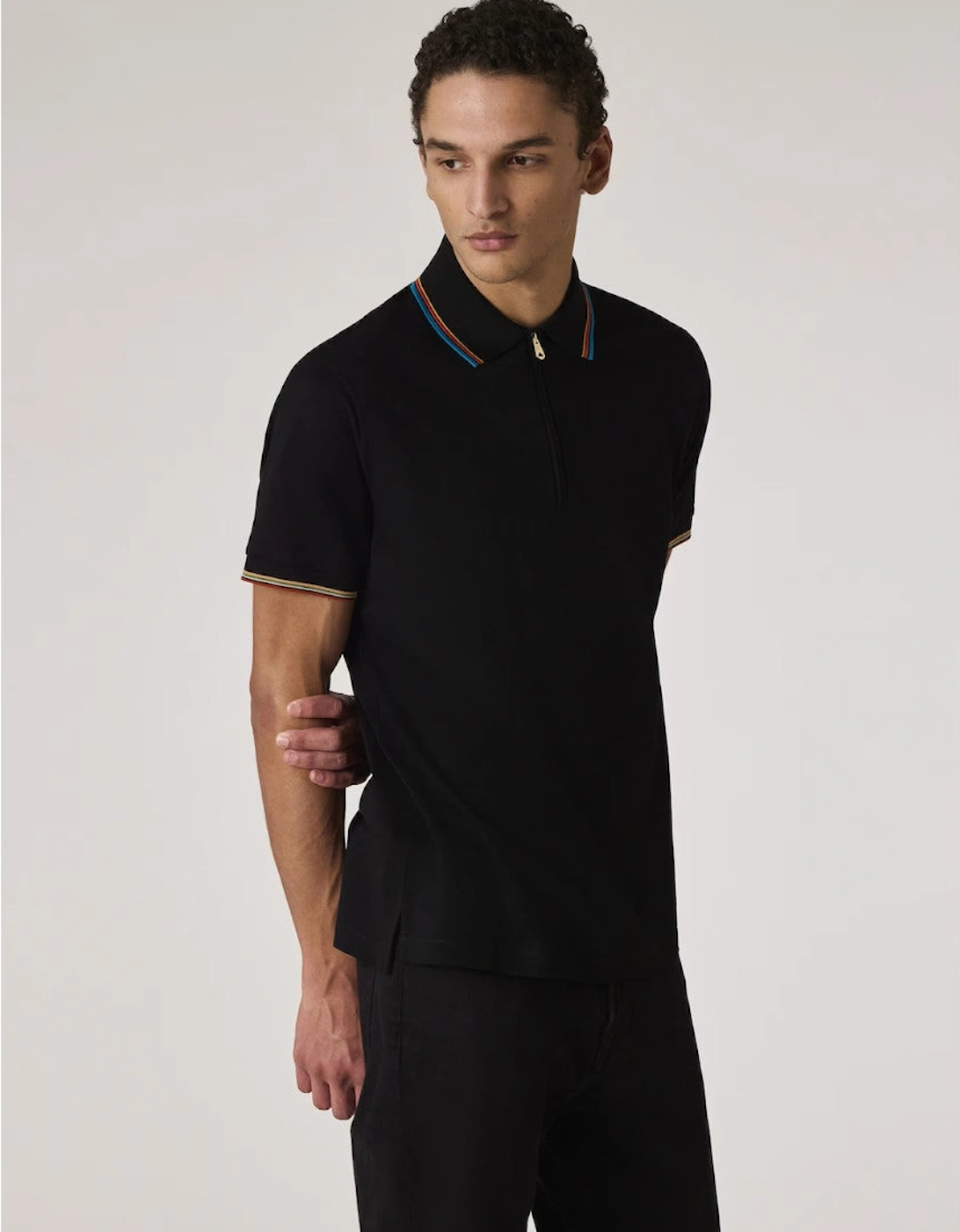 STR Detail Polo Shirt 79 BLACK