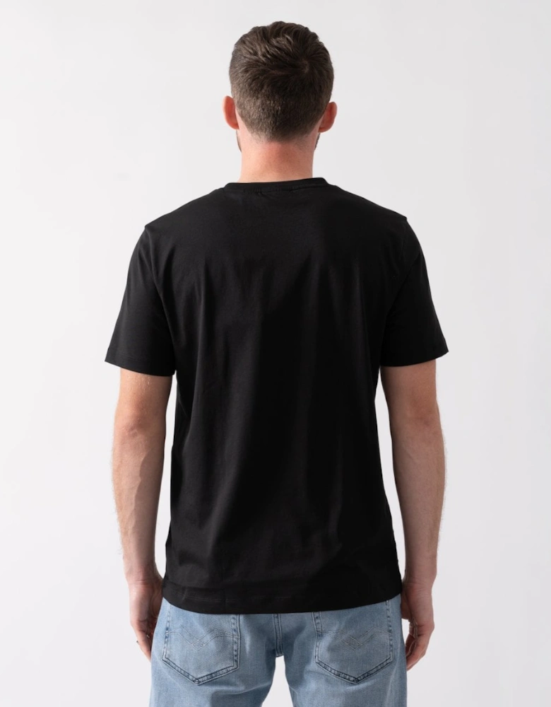 HUGO Dimoniti Mens Cotton-Jersey T-Shirt with Stacked Logo Print