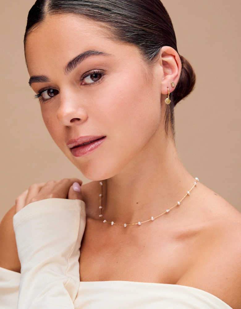 Shell Charm Micro Hoop