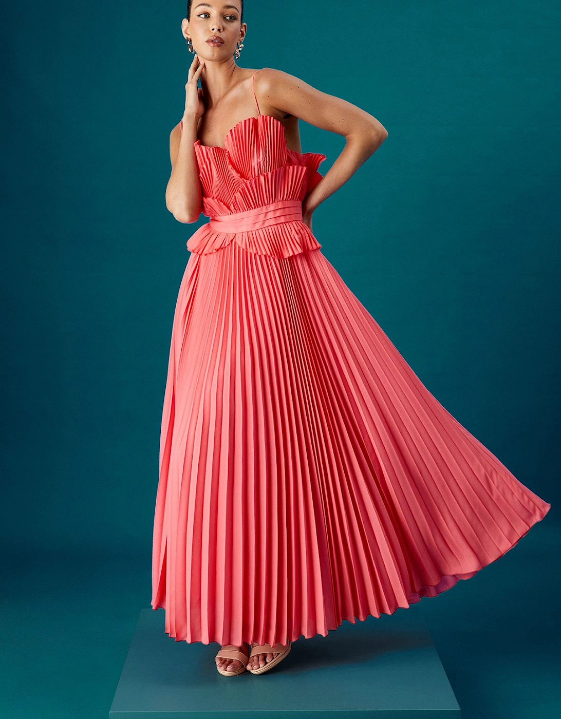 Muse Frill Front Volume Midi Dress, 2 of 1