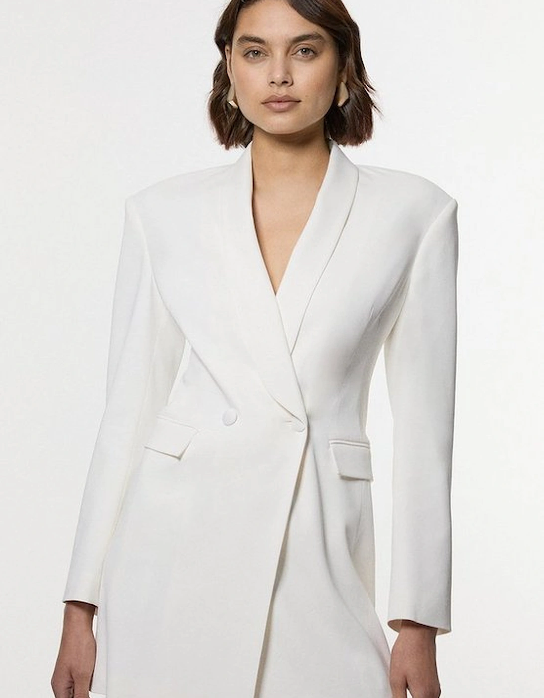 Tall Polished Tailored Double Breasted Sinch Detail Blazer Mini Dress, 4 of 3
