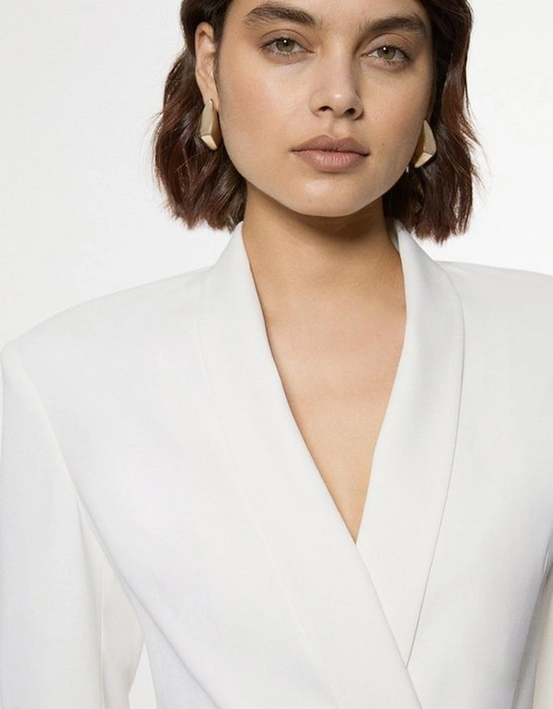 Tall Polished Tailored Double Breasted Sinch Detail Blazer Mini Dress