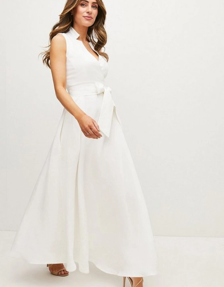 Lydia Millen Linen Wrap Tie Waisted Maxi Dress
