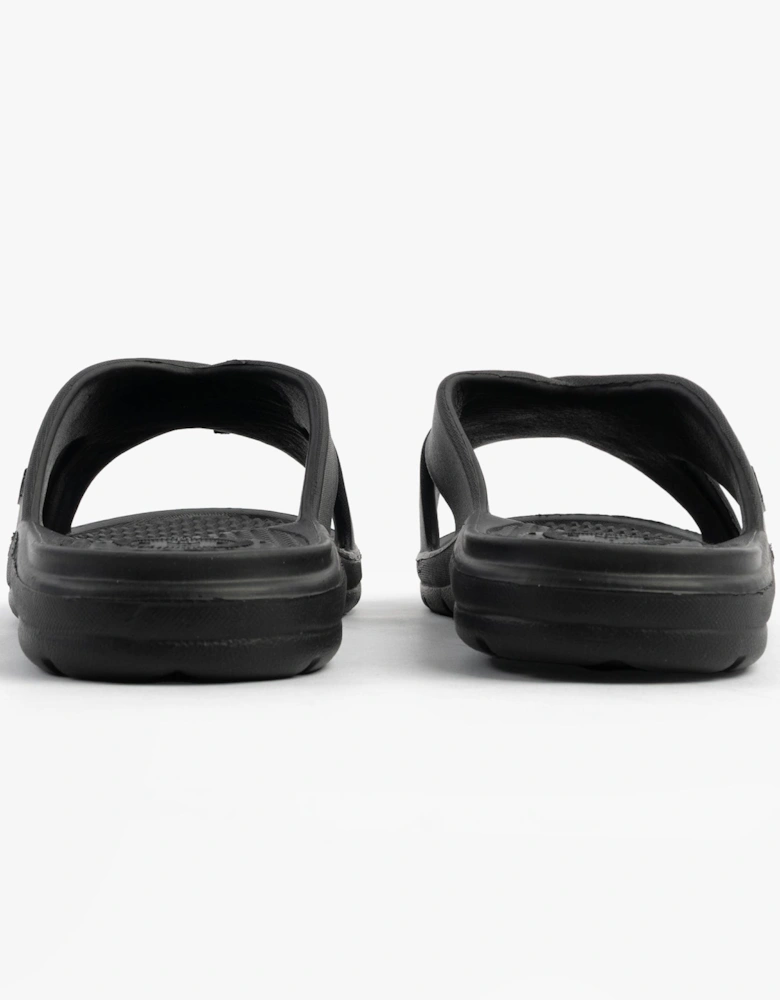0359FBLK Womens Cross Slides Black
