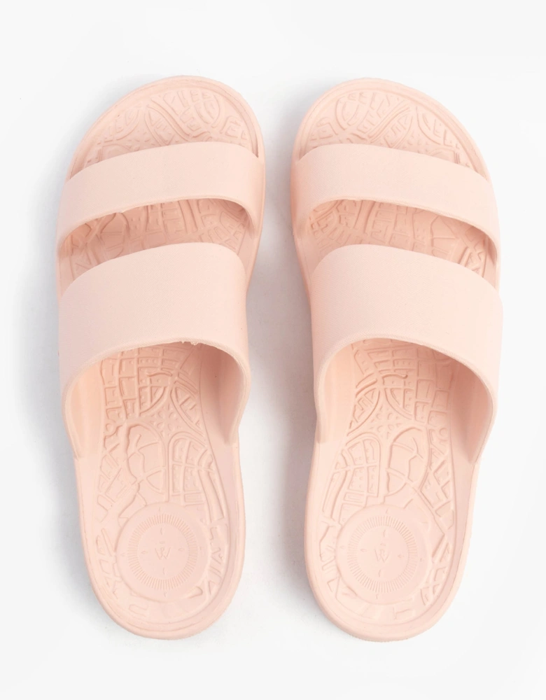 0351FSND Womens Double Strap Slides Evening Sand
