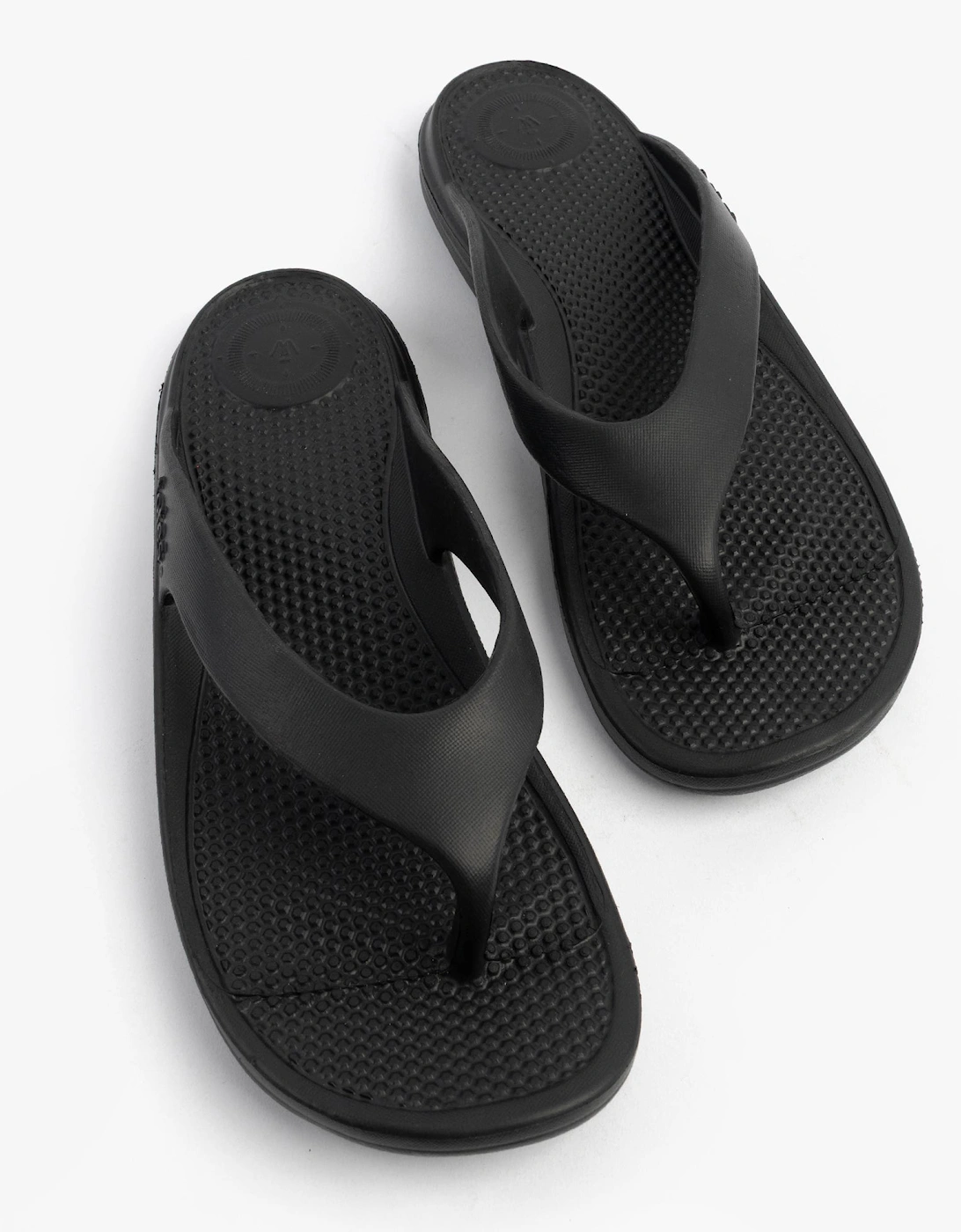0350FBLK Womens Toe Post Sandals Black