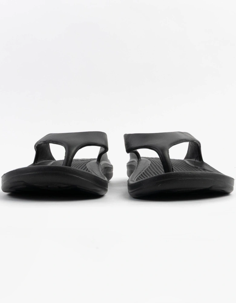 0350FBLK Womens Toe Post Sandals Black