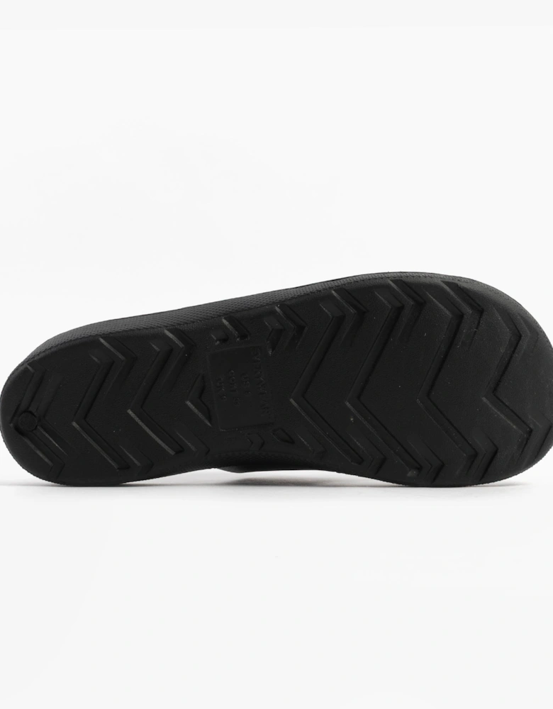 0351FBLK Womens Double Strap Slides Black