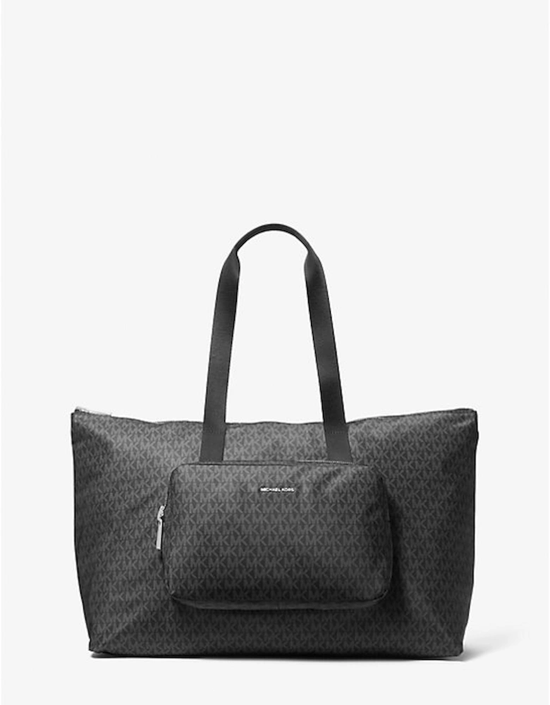 Tanner Large Printed Signature Logo Reversible Packable Tote Bag