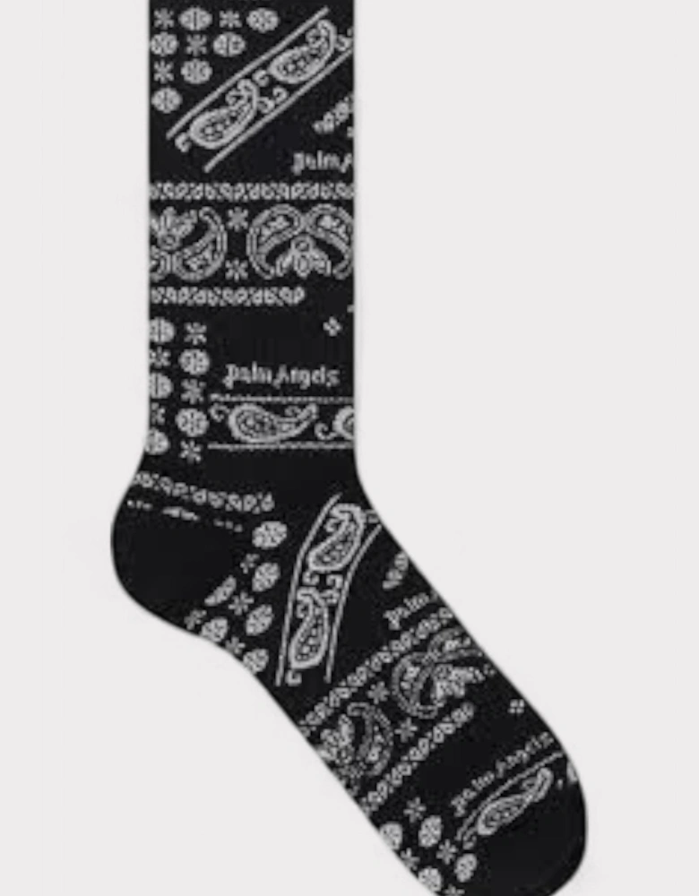Bandana Socks Black Off White